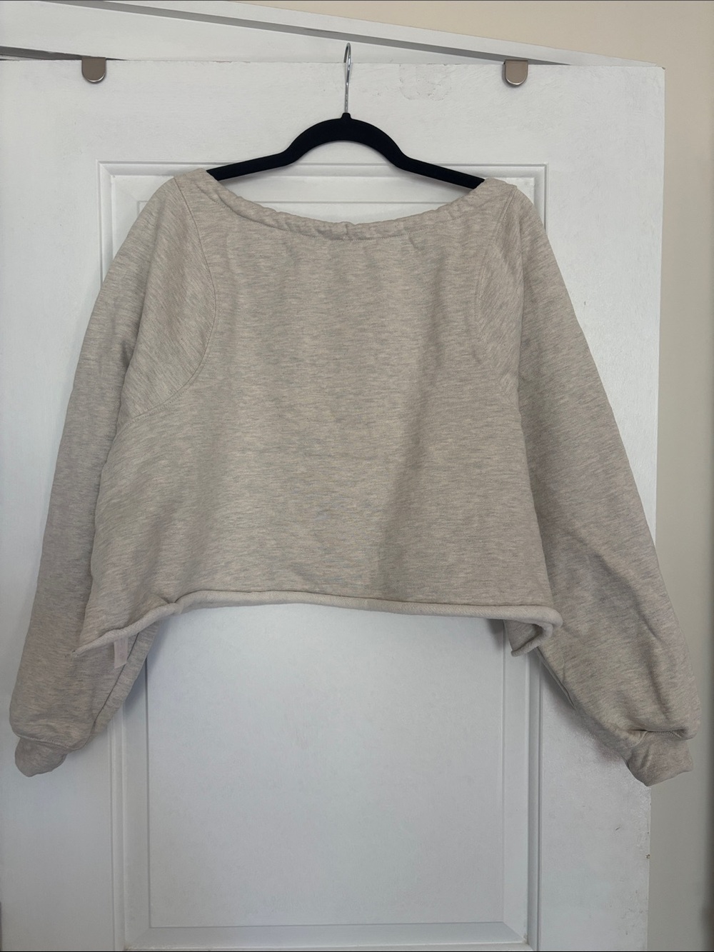FP Movement For The Win Off The Shoulder Sweatshirt, Oatmeal Beige, S - Picture 3 of 8